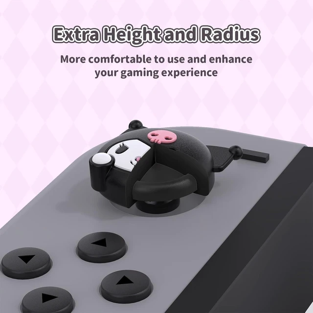 Alt view image 3 of 7 - 4PCS Thumb Grips Caps Compatible with Switch/OLED/Lite, Kawaii Charactor Thumbs Grip, Soft Silicone Switch Joystick Cover for JonCon, KLM Skull Style, Black & Purple