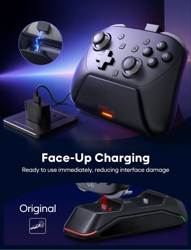 Alt view image 4 of 7 - Charging Dock for Nintendo Switch 2 Pro Controller | LED Indicator and Pin-Contact Precision, Portable Fashion Charging Station (Only for Official Switch 2 Pro Controller)