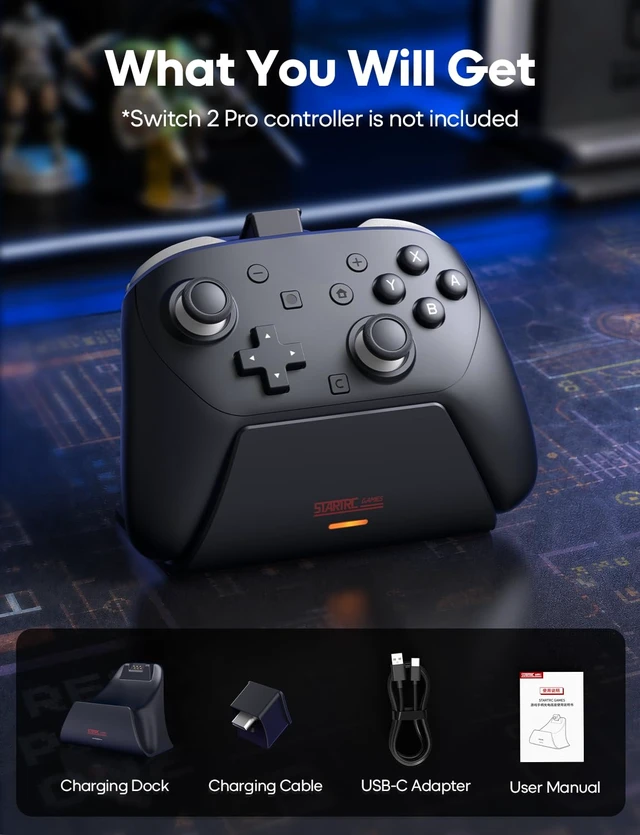 Alt view image 7 of 7 - Charging Dock for Nintendo Switch 2 Pro Controller | LED Indicator and Pin-Contact Precision, Portable Fashion Charging Station (Only for Official Switch 2 Pro Controller)