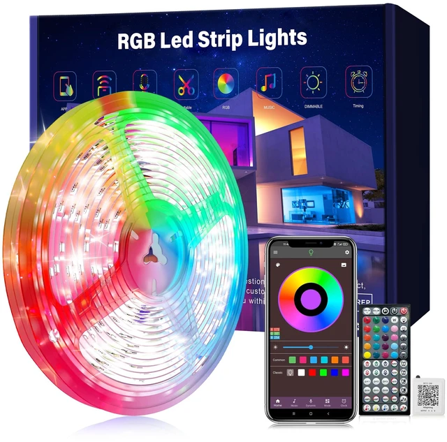 Main image of 50 ft LED Lights for Bedroom (1 Roll of 50ft) Led Lights | Music Sync RGB Led Strip Lights with Remote App Control, Color Changing Led Lights for Room Home Kitchen Party Decor