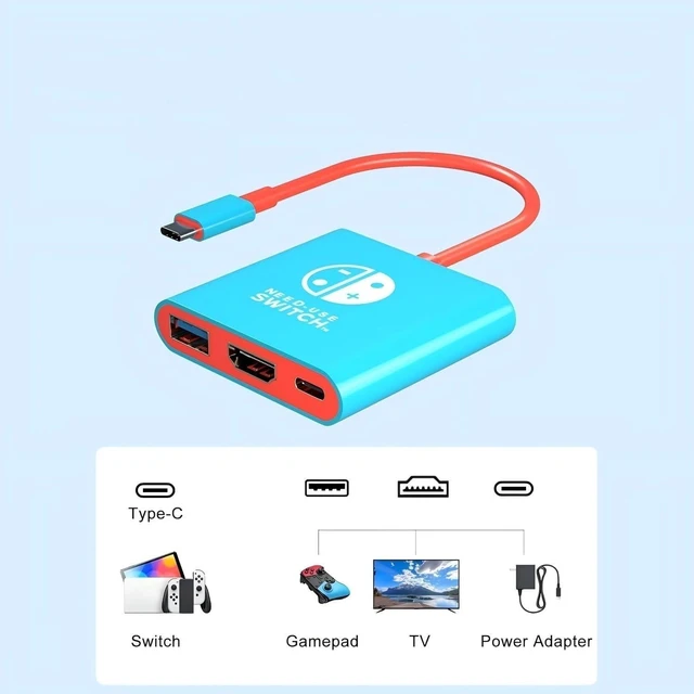 Alt view image 6 of 6 - Switch Dock for Nintendo Switch 1&2 Portable Tv Docking Station | Switch TV Adapter Travel Dock with USB3.0 Port