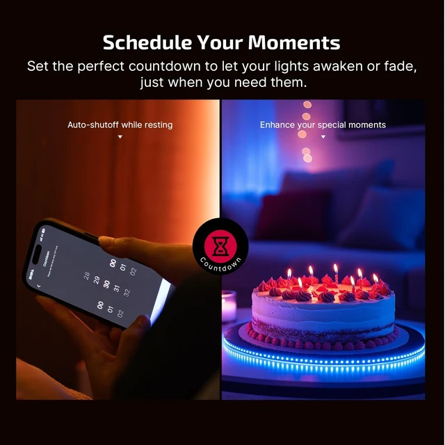 Alt view image 6 of 7 - Ostrip 16.4ft RGB LED Strip Light, Smart App Control, Music Sync, DIY Color Modes, for Bedroom, Gaming, TV, Home Decor