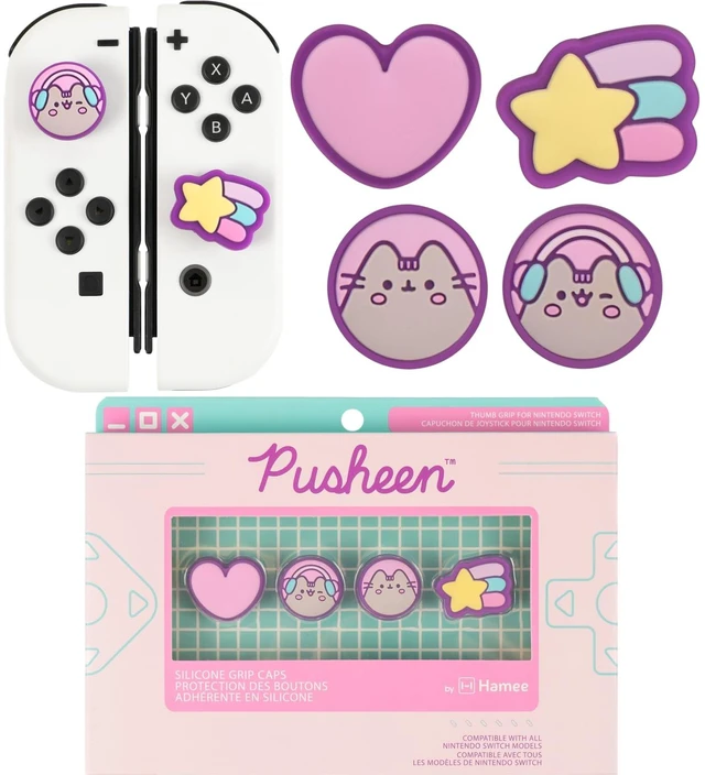 Main image of Pusheen the Cat Thumb Grips - Gamer Girl Series Silicone Soft Caps | Compatible with Nintendo Switch OLED & Switch Lite, Soft Silicone Anti-Slip Joystick Grip Caps, Thumb Stick Covers
