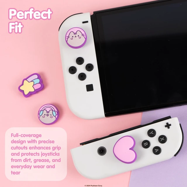 Alt view image 3 of 7 - Pusheen the Cat Thumb Grips - Gamer Girl Series Silicone Soft Caps | Compatible with Nintendo Switch OLED & Switch Lite, Soft Silicone Anti-Slip Joystick Grip Caps, Thumb Stick Covers