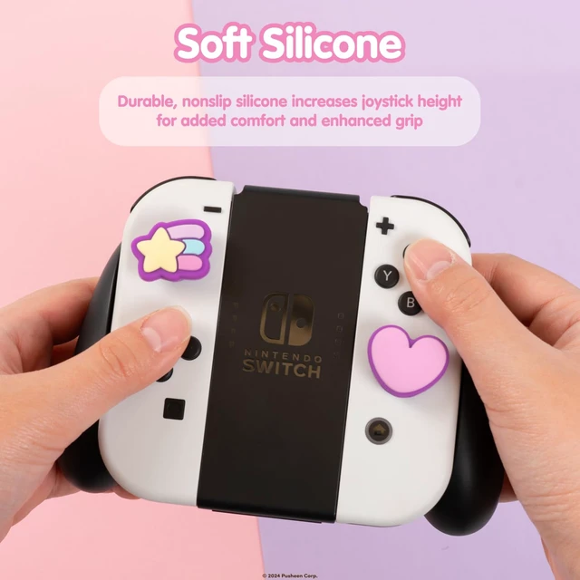 Alt view image 4 of 7 - Pusheen the Cat Thumb Grips - Gamer Girl Series Silicone Soft Caps | Compatible with Nintendo Switch OLED & Switch Lite, Soft Silicone Anti-Slip Joystick Grip Caps, Thumb Stick Covers