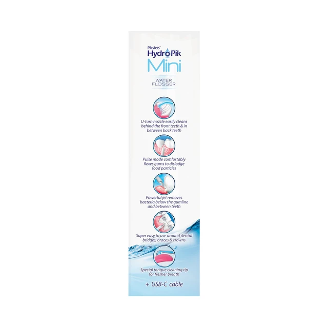 Alt view image 6 of 7 - Hydropik Mini White Water Flosser - Braces Care, Travel Size
