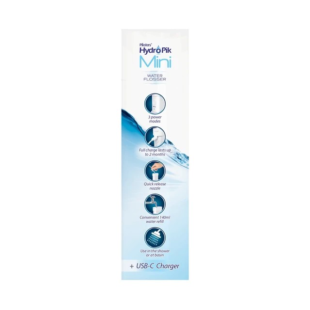 Alt view image 7 of 7 - Hydropik Mini White Water Flosser - Braces Care, Travel Size