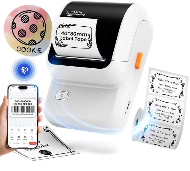 Main image of Label Maker Machine with Tapes,Address Label Maker Output 0.78''-2'' Paper, M100 Thermal Label Maker with 1000 Icons, Bluetooth Label Printer for Small Business,Home Use,Kitchen,Name Tag,School,White