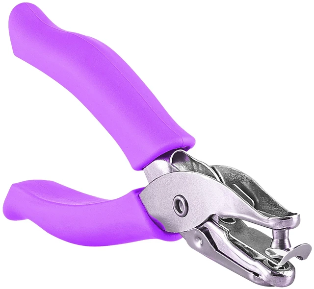 Main image of Single Hole Punch Purple 1/4" Hole Puncher Single with Soft Grid Handles, Circle Shape Paper Punch, Hole Puncher for Crafts in Home, Office, Classroom Kids and Adults