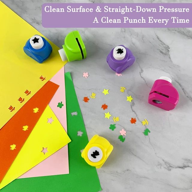 Alt view image 5 of 7 - 10 Pack Punch Craft Set, Colorful Crafts Hole Punch Shape, Hole Punch Shape Scrapbooking Supplies Shapes Hole Punch, Great for Crafting and Fun Projects