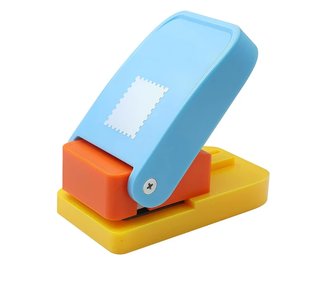 Main image of 1X0.8inch Rectangular Postage Stamp Punch Ware Rectangle Craft Lever Punch Handmade Paper Punch for Crafting Scrapbooking Cards,DIY Cards Making Color by Random