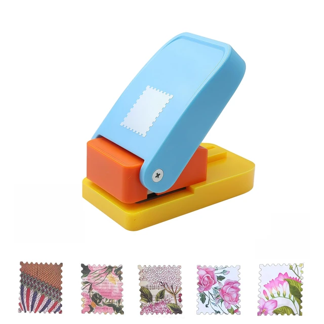Alt view image 2 of 7 - 1X0.8inch Rectangular Postage Stamp Punch Ware Rectangle Craft Lever Punch Handmade Paper Punch for Crafting Scrapbooking Cards,DIY Cards Making Color by Random