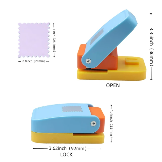 Alt view image 4 of 7 - 1X0.8inch Rectangular Postage Stamp Punch Ware Rectangle Craft Lever Punch Handmade Paper Punch for Crafting Scrapbooking Cards,DIY Cards Making Color by Random