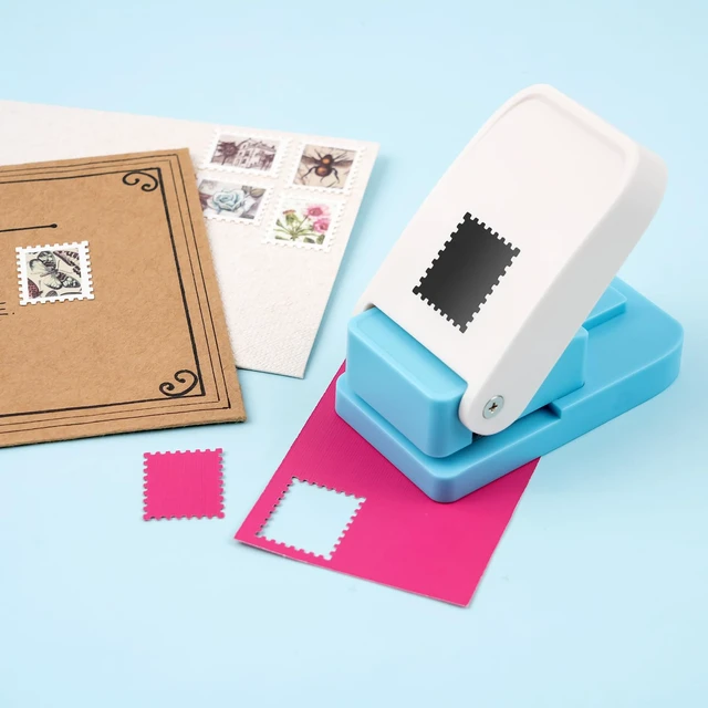 Alt view image 7 of 7 - Stamp Punch, Stamp Puncher, 1X0.8inch Rectangular Postage Stamps Punches, Lever Paper Punches for Crafting,Craft Cutter Hole Puncher for Scrapbooking Journaling Card Making
