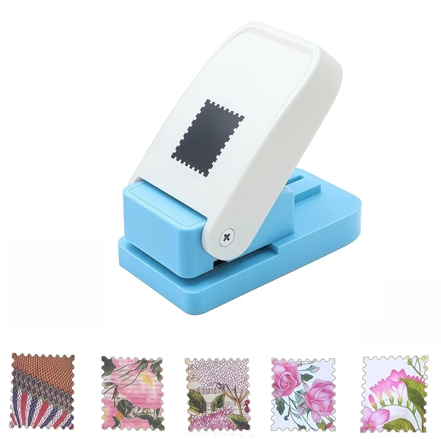 Main image of 1X0.8inch Rectangular Postage Stamp Punch Ware Rectangle Craft Lever Punch Handmade Paper Punch for Crafting Scrapbooking Cards,DIY Cards Making Colour by Random