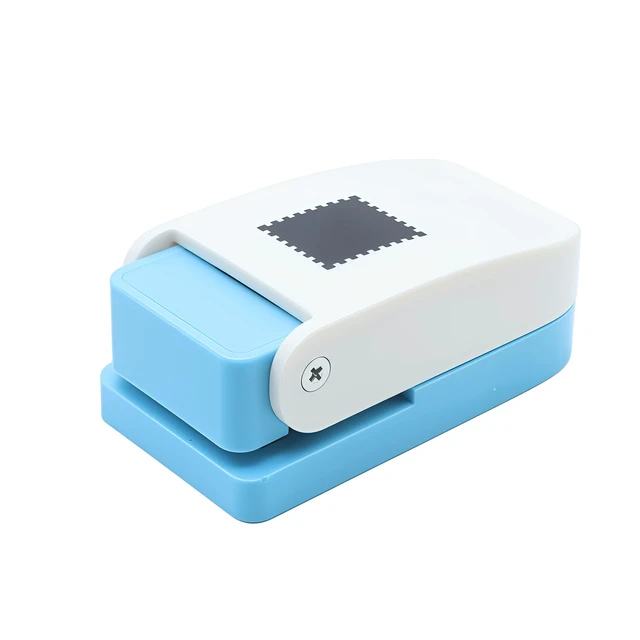 Alt view image 2 of 7 - 1X0.8inch Rectangular Postage Stamp Punch Ware Rectangle Craft Lever Punch Handmade Paper Punch for Crafting Scrapbooking Cards,DIY Cards Making Colour by Random