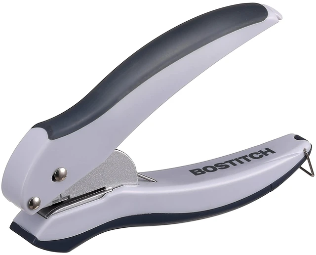 Main image of Office EZ Squeeze One-Hole Punch, 10 Sheet Capacity, Lightweight, Gray/Blue (2402)