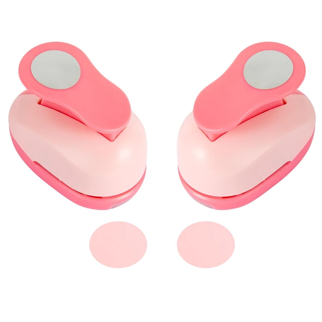 Alt view image 2 of 6 - Circle Paper Punch, 1 Inch, Hole Puncher, Pink, Craft Tool for Scrapbooking, Card Making, Circular,Shape Cutter, Sticker Maker