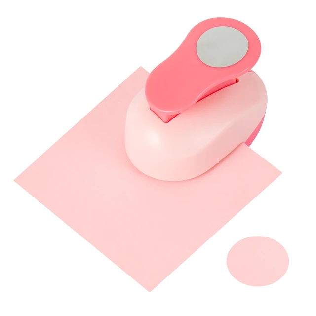 Alt view image 3 of 6 - Circle Paper Punch, 1 Inch, Hole Puncher, Pink, Craft Tool for Scrapbooking, Card Making, Circular,Shape Cutter, Sticker Maker