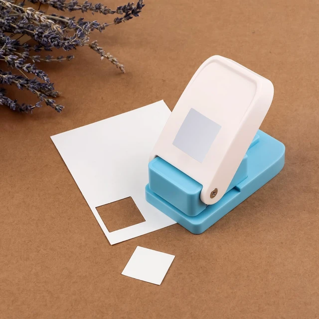 Alt view image 3 of 7 - Square Hole Punch, 1 inch Square Punch, Stamp Puncher, Postage Stamp Cutter Hole Puncher, Lever Paper Punches for Crafting Card Making Scrapbook Supplies, DIY Projects, Scrapbooking Cutting Tools
