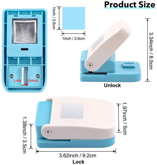Alt view image 2 of 7 - Square Hole Punch, 1 inch Square Punch, Stamp Puncher, Postage Stamp Cutter Hole Puncher, Lever Paper Punches for Crafting Card Making Scrapbook Supplies, DIY Projects, Scrapbooking Cutting Tools