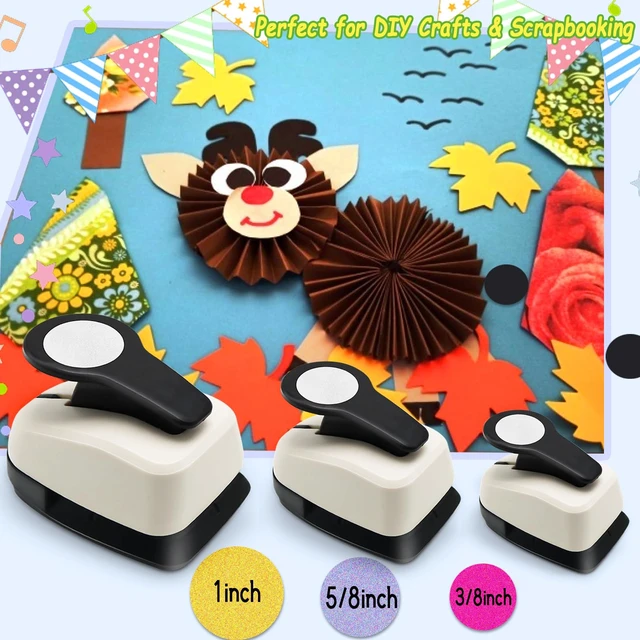 Alt view image 3 of 7 - Circle Punch, Circle Hole Punch Set, 1 in, 5/8 in, 3/8 in Circles | 3 PCS Circle Paper Punches for Crafts Scrapbook, Circles Shape Punch, Circle Cutter, Precise Circles, Clean Cut, Easy to Use