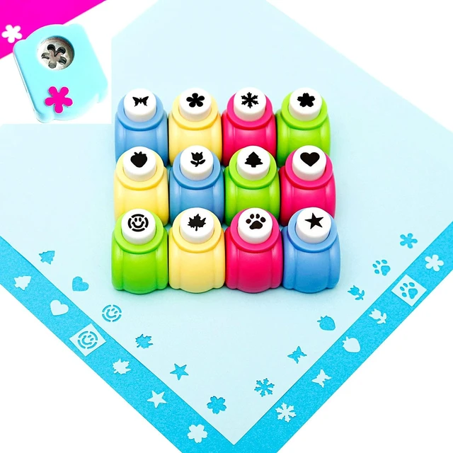 Main image of 12pcs Craft Hole Punch Shapes Set,Small Paper Puncher for Kids,Single Crafting Scrapbook Punches,Star,Butterfly,Leaf,Christmas Tree.Heart,Tag stamp Cards Mini Cutter Nail Arts crafts Punchers Supplies