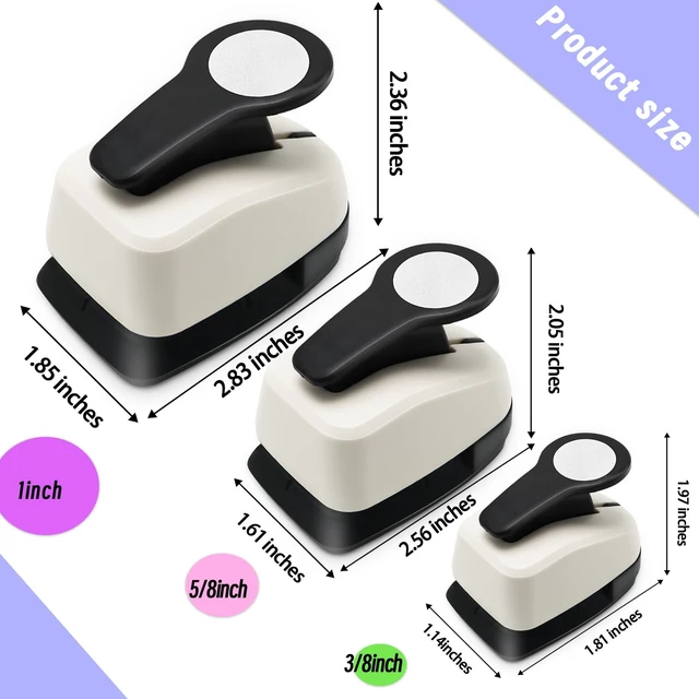Alt view image 6 of 7 - Circle Punch, Circle Hole Punch Set, 1 in, 5/8 in, 3/8 in Circles | 3 PCS Circle Paper Punches for Crafts Scrapbook, Circles Shape Punch, Circle Cutter, Precise Circles, Clean Cut, Easy to Use