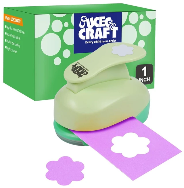 Main image of Flower Hole Punch 1 inch Flower Punches for Paper Crafts Scrapbooking | Flower Paper Punches for Crafting, Hole Punch Shape Flower, Craft Lever Punch for Card Making, Easy to Use, Clean Cut