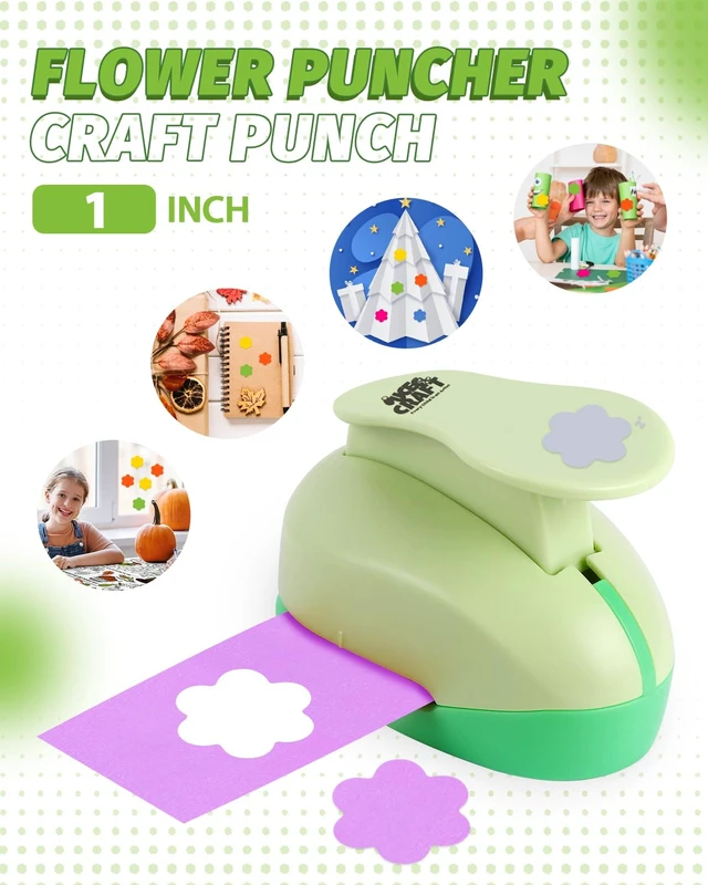 Alt view image 3 of 7 - Flower Hole Punch 1 inch Flower Punches for Paper Crafts Scrapbooking | Flower Paper Punches for Crafting, Hole Punch Shape Flower, Craft Lever Punch for Card Making, Easy to Use, Clean Cut