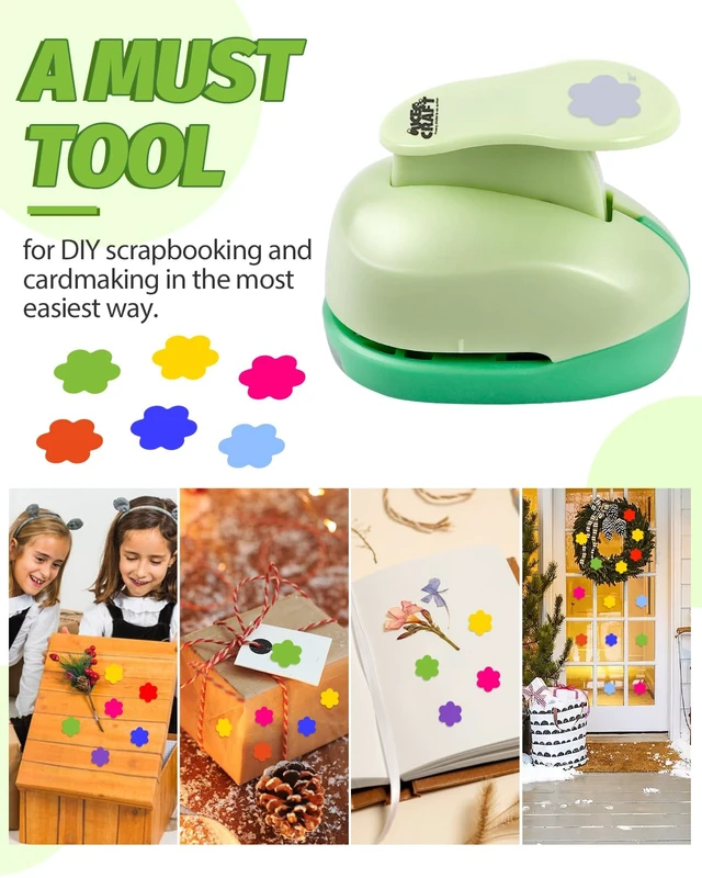 Alt view image 7 of 7 - Flower Hole Punch 1 inch Flower Punches for Paper Crafts Scrapbooking | Flower Paper Punches for Crafting, Hole Punch Shape Flower, Craft Lever Punch for Card Making, Easy to Use, Clean Cut