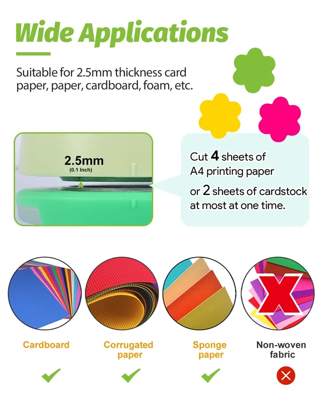 Alt view image 4 of 7 - Flower Hole Punch 1 inch Flower Punches for Paper Crafts Scrapbooking | Flower Paper Punches for Crafting, Hole Punch Shape Flower, Craft Lever Punch for Card Making, Easy to Use, Clean Cut