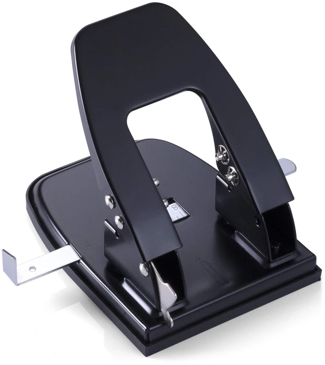 Main image of Two Hole Punch for Paper, 30 Sheets, Black, 90079 | Heavy-duty two hole punch for 30 sheets, durable black office puncher for daily paper binding;2 hole punch