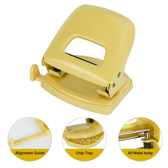 Alt view image 3 of 7 - 2-Hole Paper Punch, Office Desktop Manual Hole Puncher