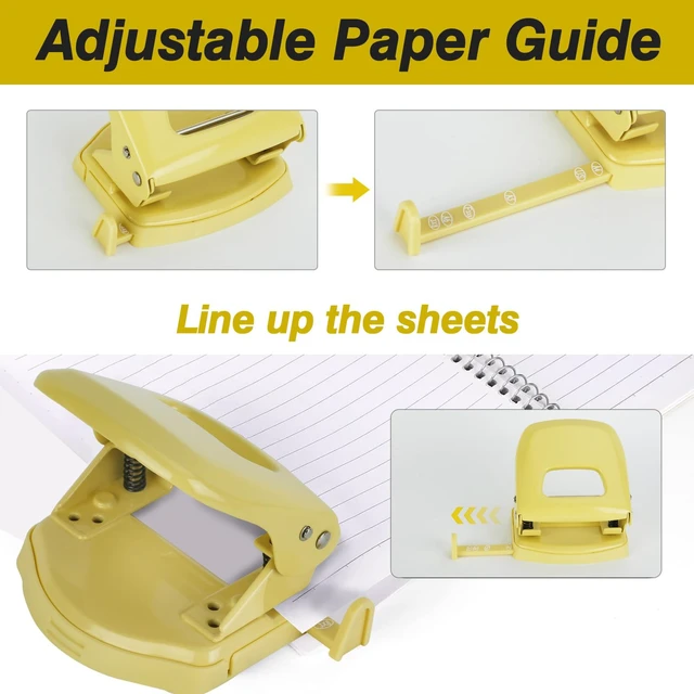 Alt view image 2 of 7 - 2-Hole Paper Punch, Office Desktop Manual Hole Puncher