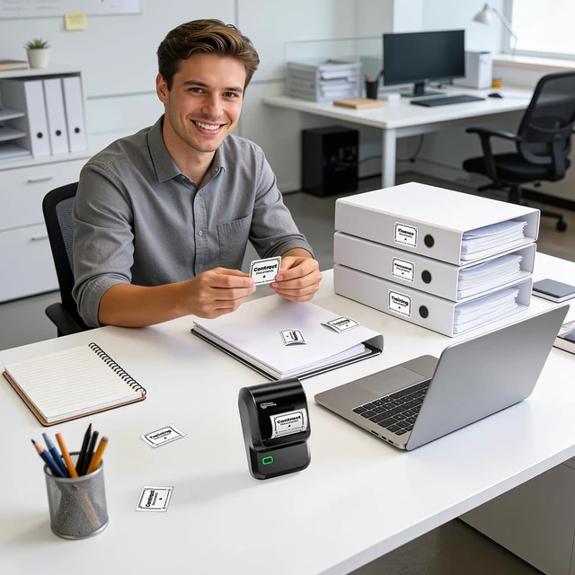 Alt view image 6 of 7 - Label Makers, Portable Bluetooth Thermal Label Printer, Glossy Black | App with 6K+ Templates, Wide Waterproof Stickers, 2 Inch Sticker Printer, Easy to Use for Business, Home, School, Office