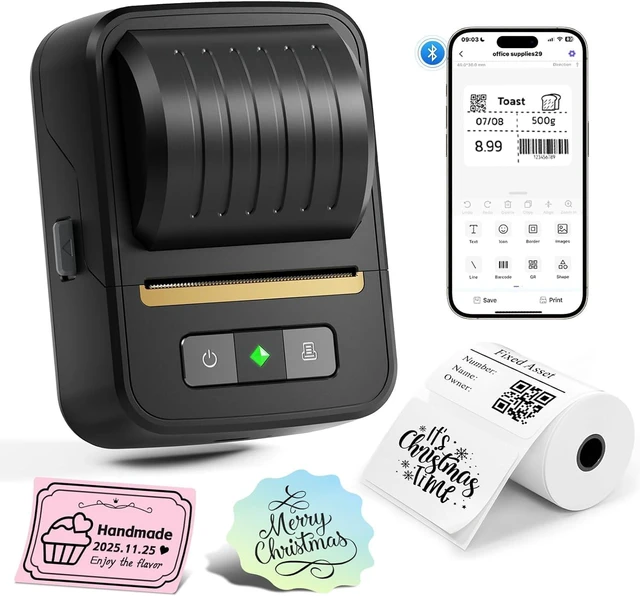 Main image of Label Maker Machine with Tape Portable 2" Label Printer For Small Business | N20 Bluetooth Sticker Printer Barcode Logo Laberler for Home kitchen school organization