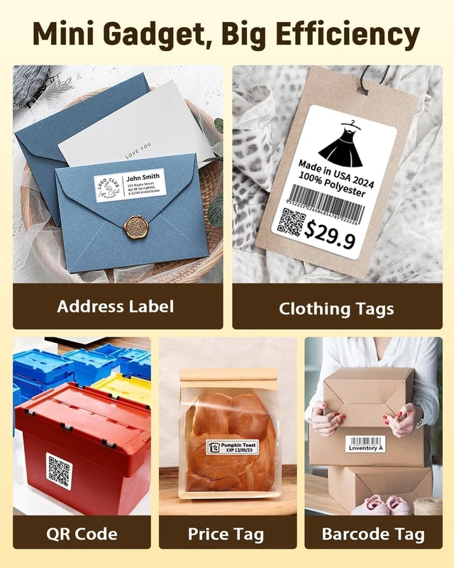 Alt view image 7 of 7 - Label Maker Machine with Tape Portable 2" Label Printer For Small Business | N20 Bluetooth Sticker Printer Barcode Logo Laberler for Home kitchen school organization
