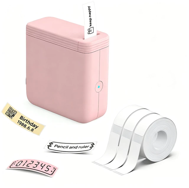 Main image of Mini Label Maker Machine with 3 Tapes, P24 Label Makers, Pink | Bluetooth Thermal Label Printer with Multiple Templates, 203 DPI HD for Home, School and Office, Rechargeable and Lightweight