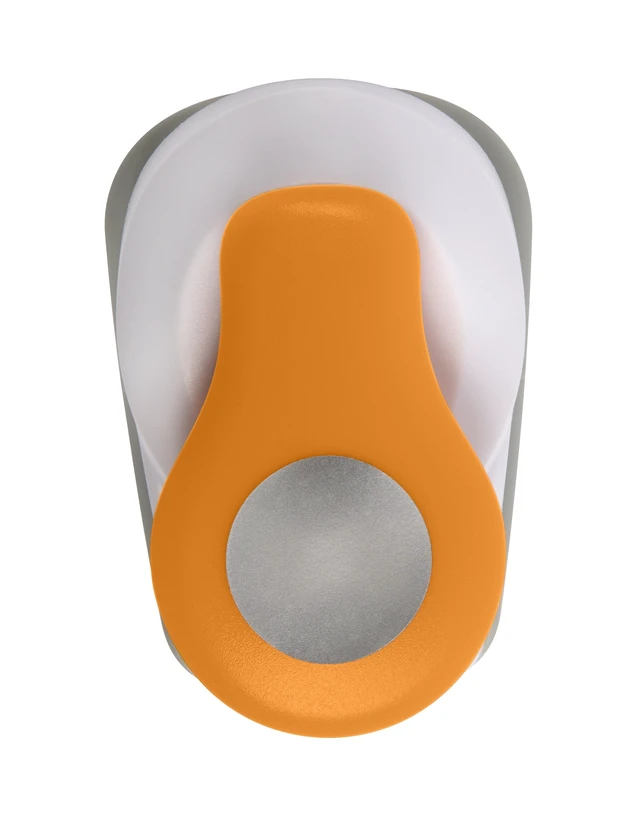Alt view image 2 of 4 - Medium Lever Punch, Circle, Plastic, White/Orange | Creates Clean Punched-Out Designs for Card Making, Perfect for Paper Craft Windows & Embellishments, Manual Lever Operation
