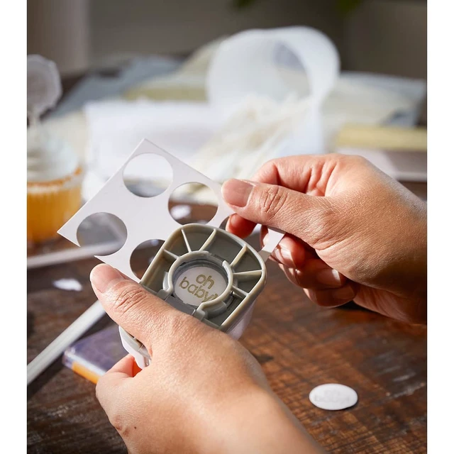 Alt view image 4 of 4 - Medium Lever Punch, Circle, Plastic, White/Orange | Creates Clean Punched-Out Designs for Card Making, Perfect for Paper Craft Windows & Embellishments, Manual Lever Operation