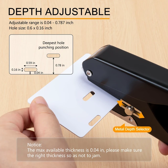 Alt view image 4 of 7 - Badge Hole Punch, Slot Puncher for Id Card, PVC Slot and Paper, Heavy-Duty Hole Punch for Pro Use