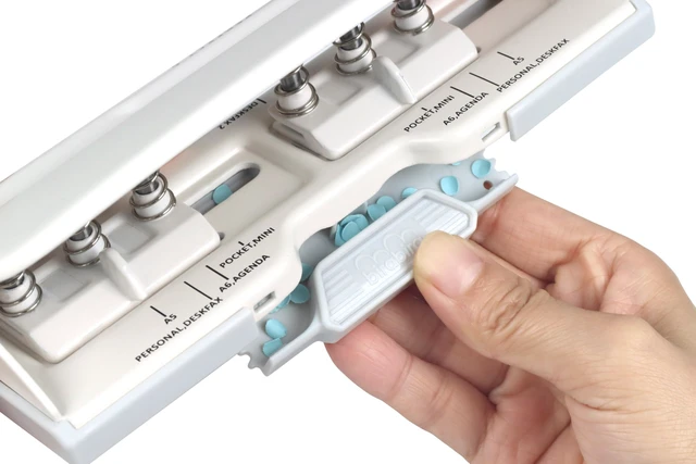 Alt view image 5 of 7 - 6 Hole Punch, 8 Sheet Capacity for Planners and 6 Ring Binders | Adjustable Mini Pocket A3 A4 A5 A6 Agenda Personal Deskfax, Off White