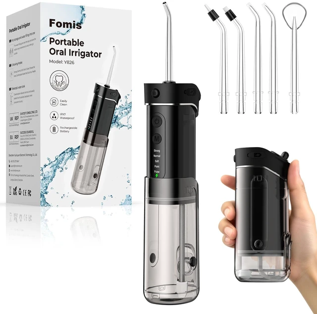 Main image of Portable Water Flosser for Teeth Mini Travel Water Flosser | 5 Custom Modes|5 Nozzles|180ML Tank|Smart Timer|IPX7 Waterproof Cordless Oral Irrigator for Brace & Sensitive Teeth Care