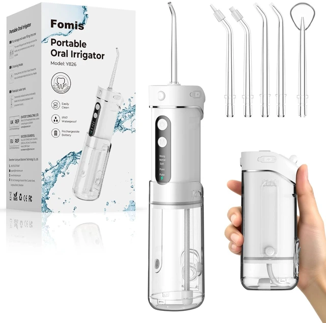 Main image of Portable Water Flosser for Teeth Mini Travel Water Flosser | 5 Custom Modes|5 Nozzles|180ML Tank|Smart Timer|IPX7 Waterproof Cordless Oral Irrigator for Brace & Sensitive Teeth Care