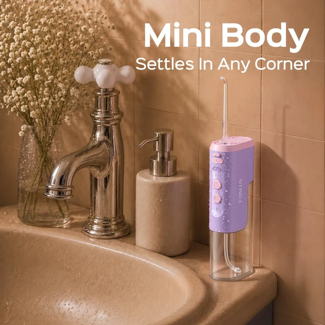 Alt view image 6 of 7 - T40 Mini Water Flosser for Travel, Portable Compact Design, Purple | Cordless Oral Irrigator, Built-in Tip Storage, 4 Modes for Braces, Orthodontic, Sensitive Teeth, On-the-Go Use, IPX7