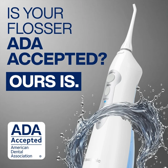 Alt view image 7 of 7 - Aqua Flosser Water Flosser, ADA Accepted, White | Clinically Studied, Cordless, 5 Jet Tips, 3 Modes, 360° Rotating Tips, Waterproof, Rechargeable, Travel Bag, Braces Care