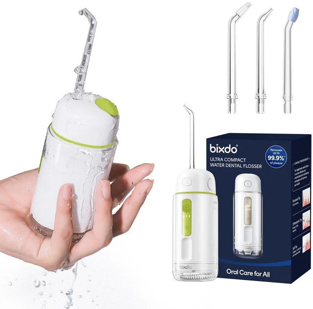 Main image of Flosser Go (PE) Portable Cordless Water Flosser (White) | IPX7 Waterproof, 360°Nozzles, 3 Mode,45-80 PSI,Portable Cordless Water Flosser for Adults, Braces & Sensitive Gums