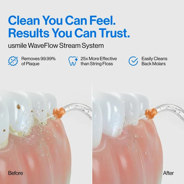 Alt view image 7 of 7 - C30 Cordless Water Flosser, 300ml Tank, 5 Modes, IPX7, Blue | S-Shaped Nozzle, USB-C Rechargeable Portable Oral Irrigator for Braces, Sensitive Gums, Teeth Cleaner, Home & Travel