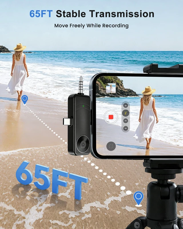 Alt view image 7 of 7 - 4 Packs Wireless Lavalier Mic for iPhone Android Camera | Professional Wireless Mini Microphone for 4-Person Video Recording, Podcasts, Vlogs, YouTube, TikTok and Computers